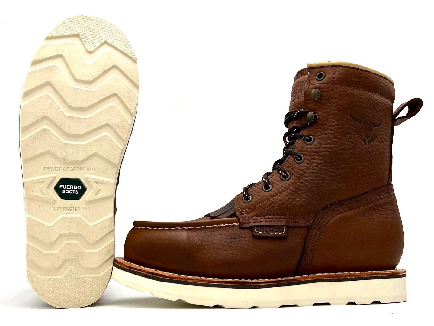 Fuerbo L-58 Brown Lace-Up Moc Toe Work Boot | Goodyear Welt