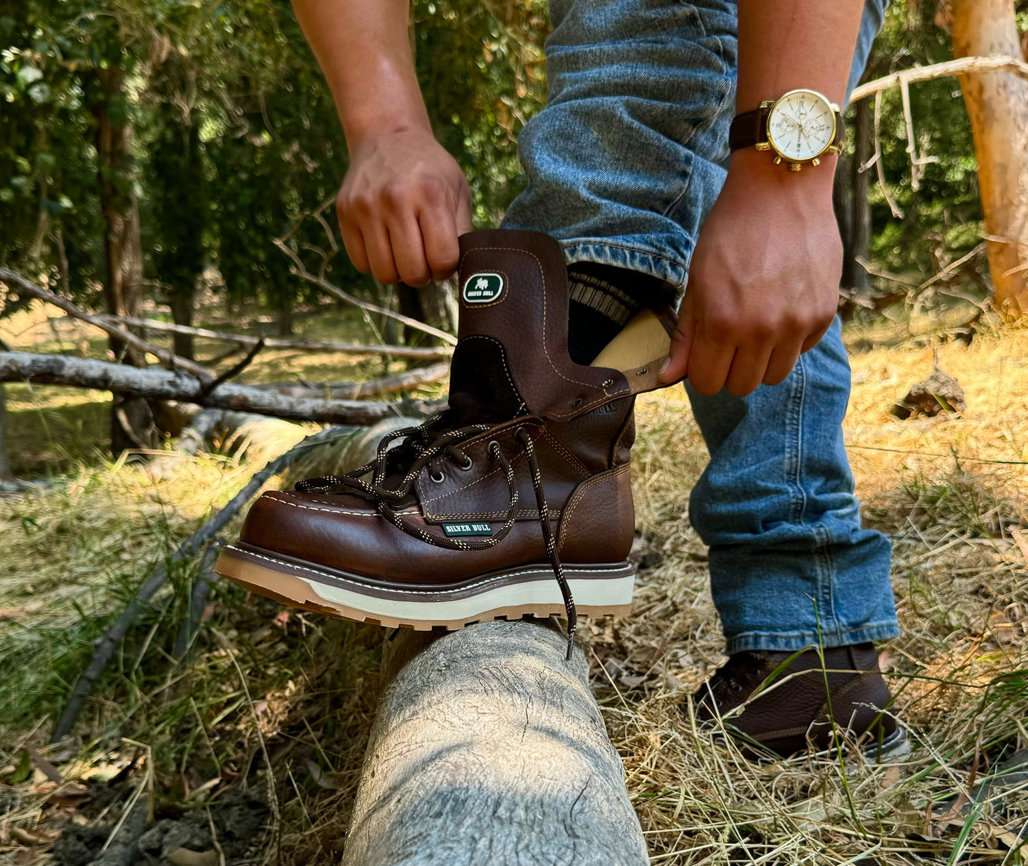 Silver Bull Model SB-568 on foot Goodyear Welt Boots