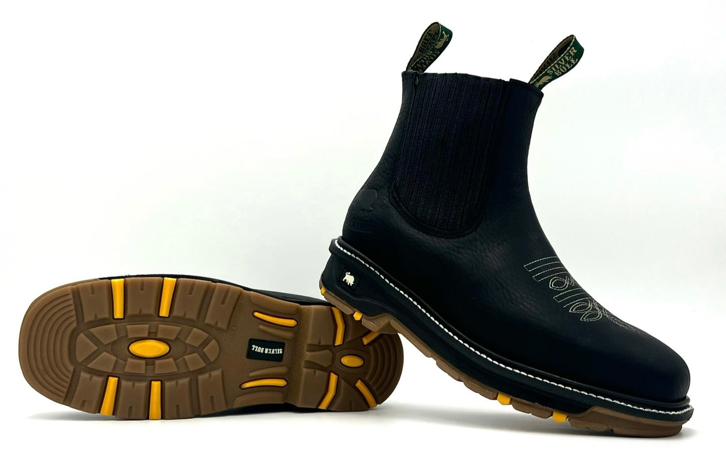 SB-3078 Black Rodeo Slip On Work Boots image 2