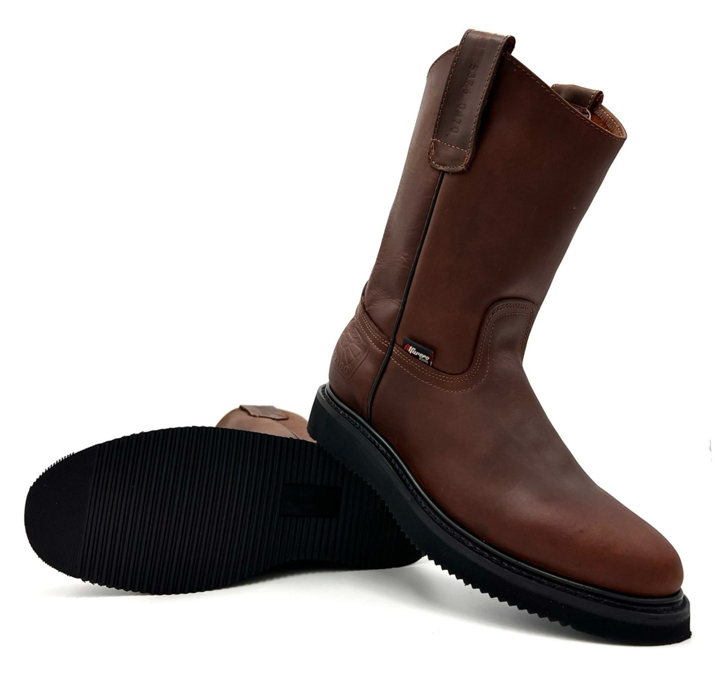 AO-470 Brown Work Boot  Black Wedge Sole image 1