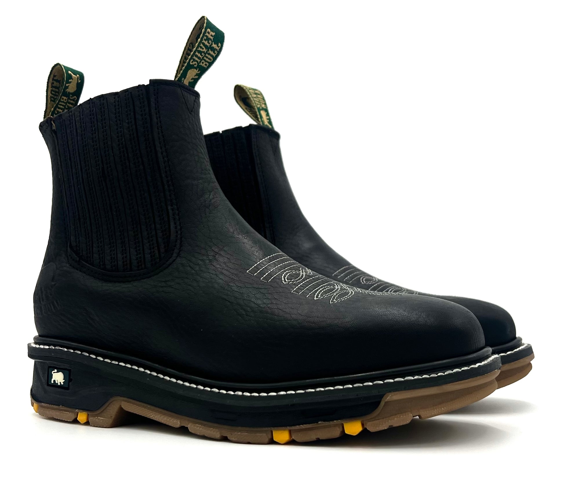 SB-3078 Black Rodeo Slip On Work Boots image 5