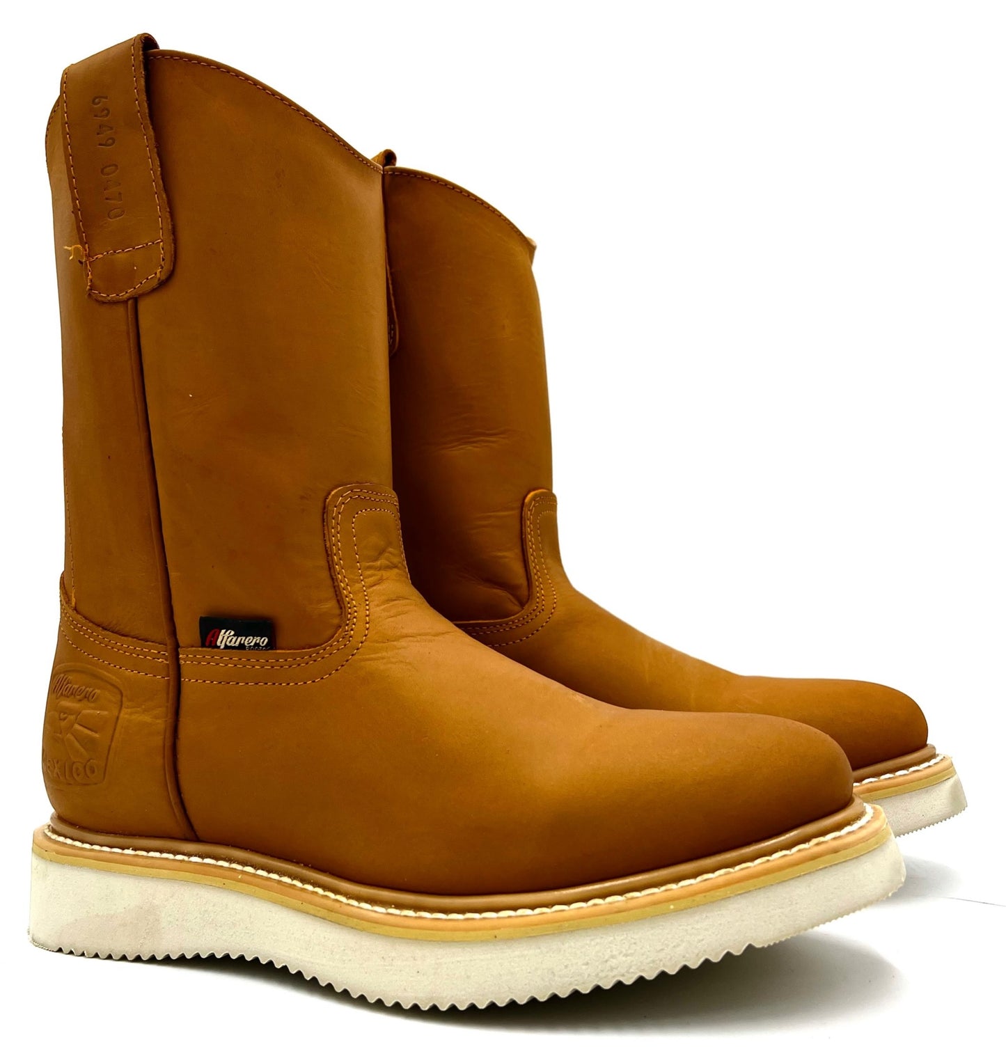 AO-470 Honey Tan Roper Work Boot Wedge Sole image 4