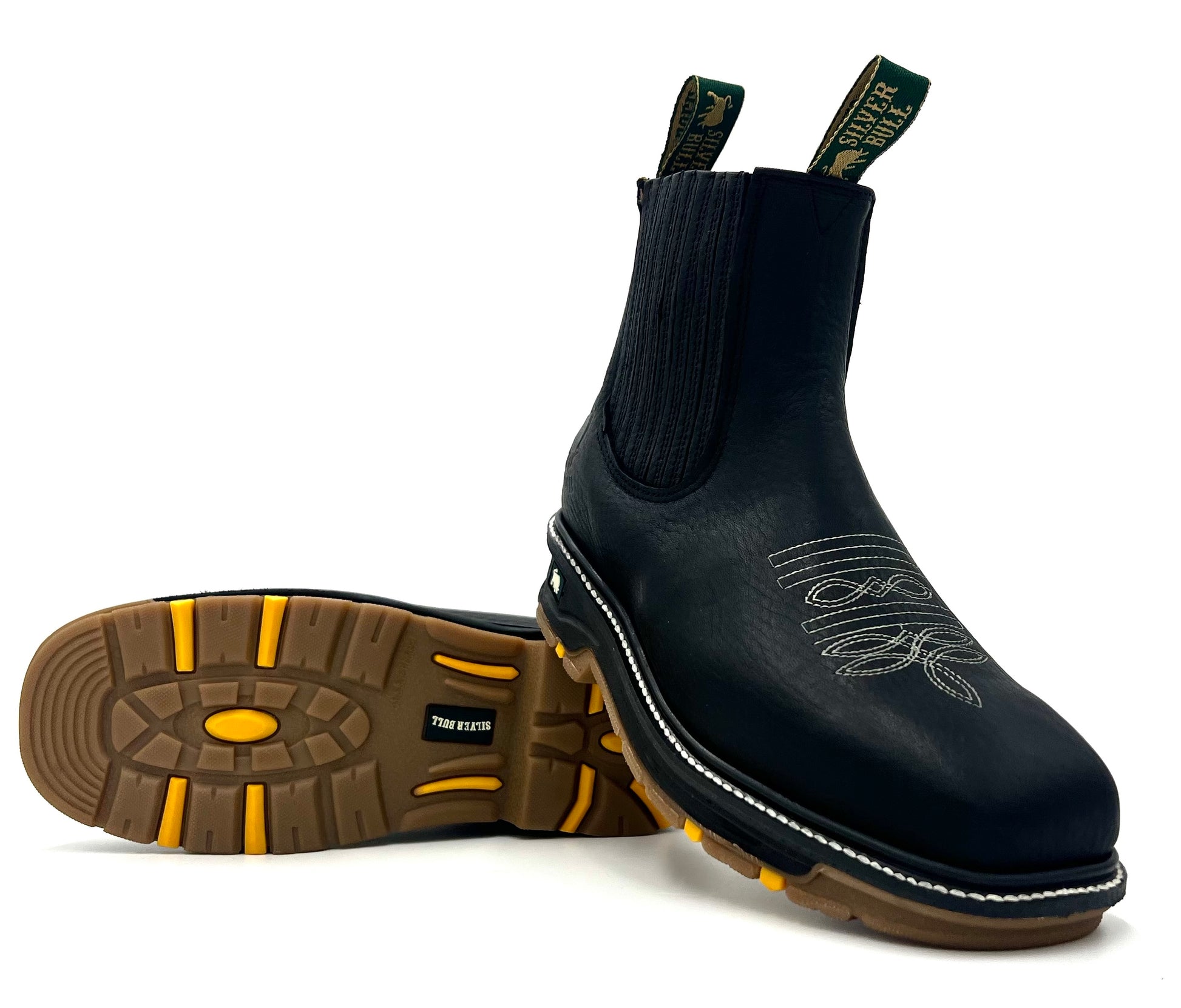 SB-3078 Black Rodeo Slip On Work Boots image 3