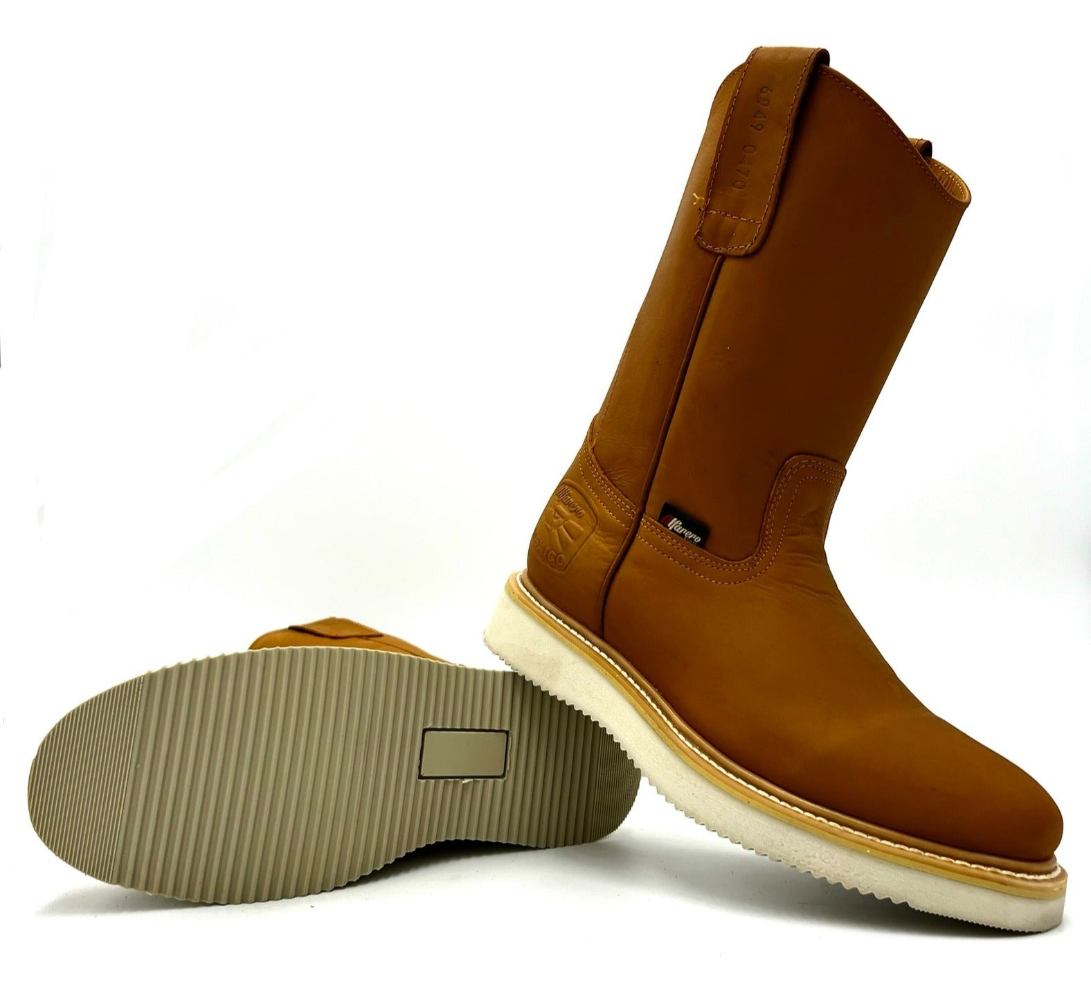 AO-470 Honey Tan Roper Work Boot Wedge Sole image 1