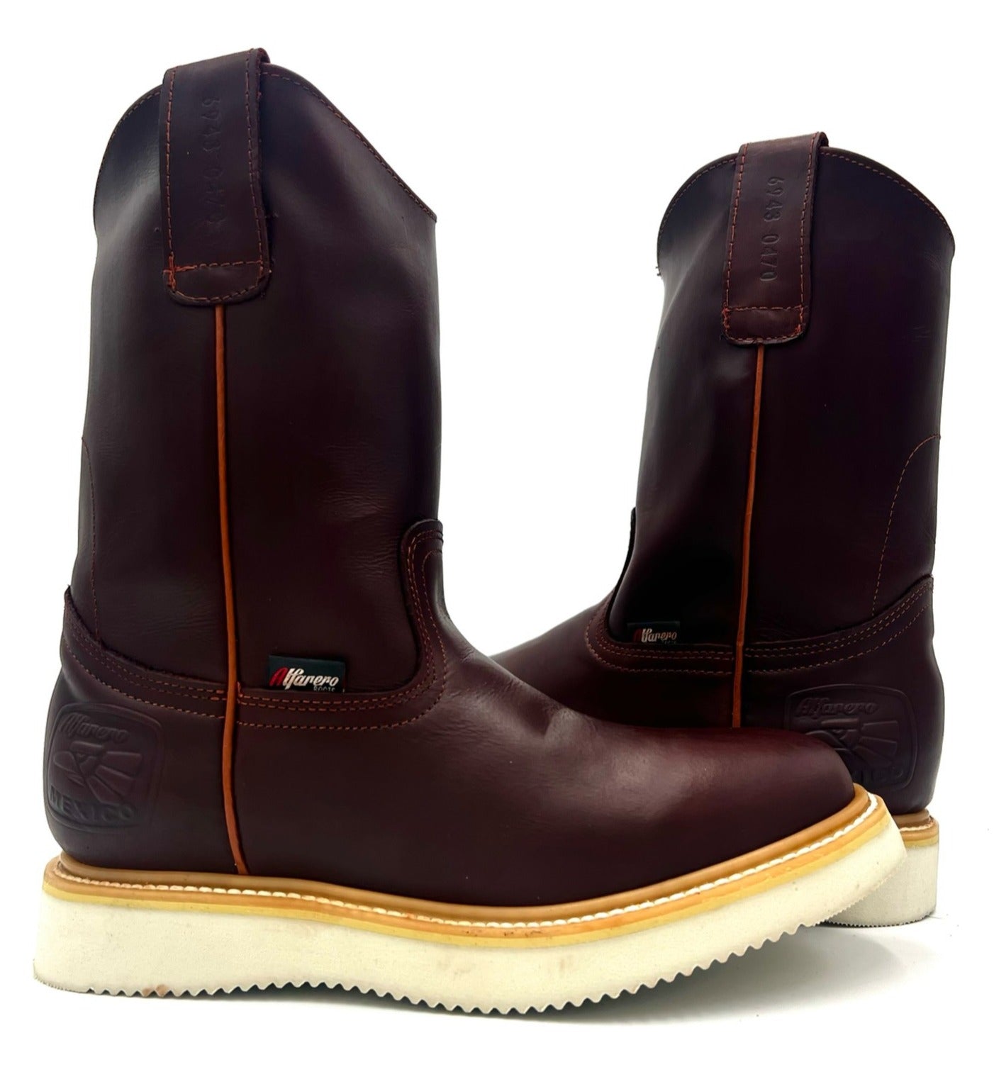 AO-470 Burgundy Shedron Roper Work Boot Wedge Sole image 4