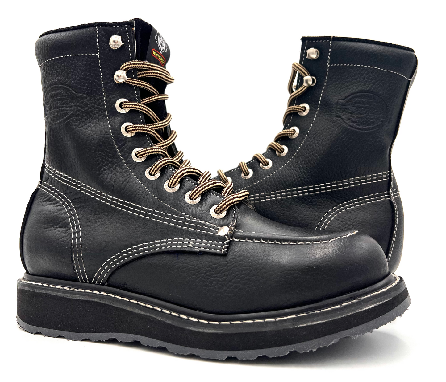 WW-955 Classic Moc Toe Lace Up Work Boot Black image 2
