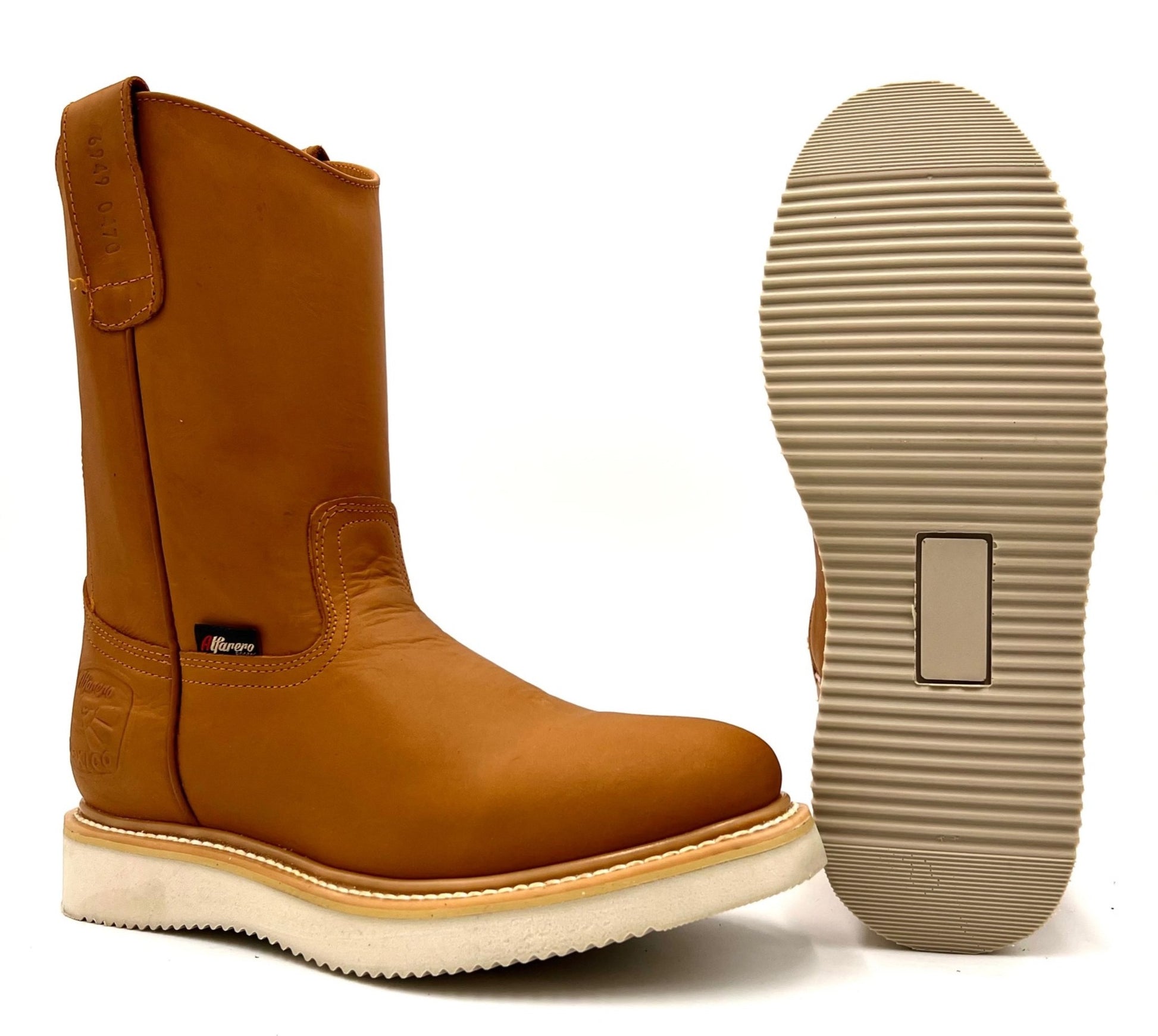 AO-470 Honey Tan Roper Work Boot Wedge Sole image 0