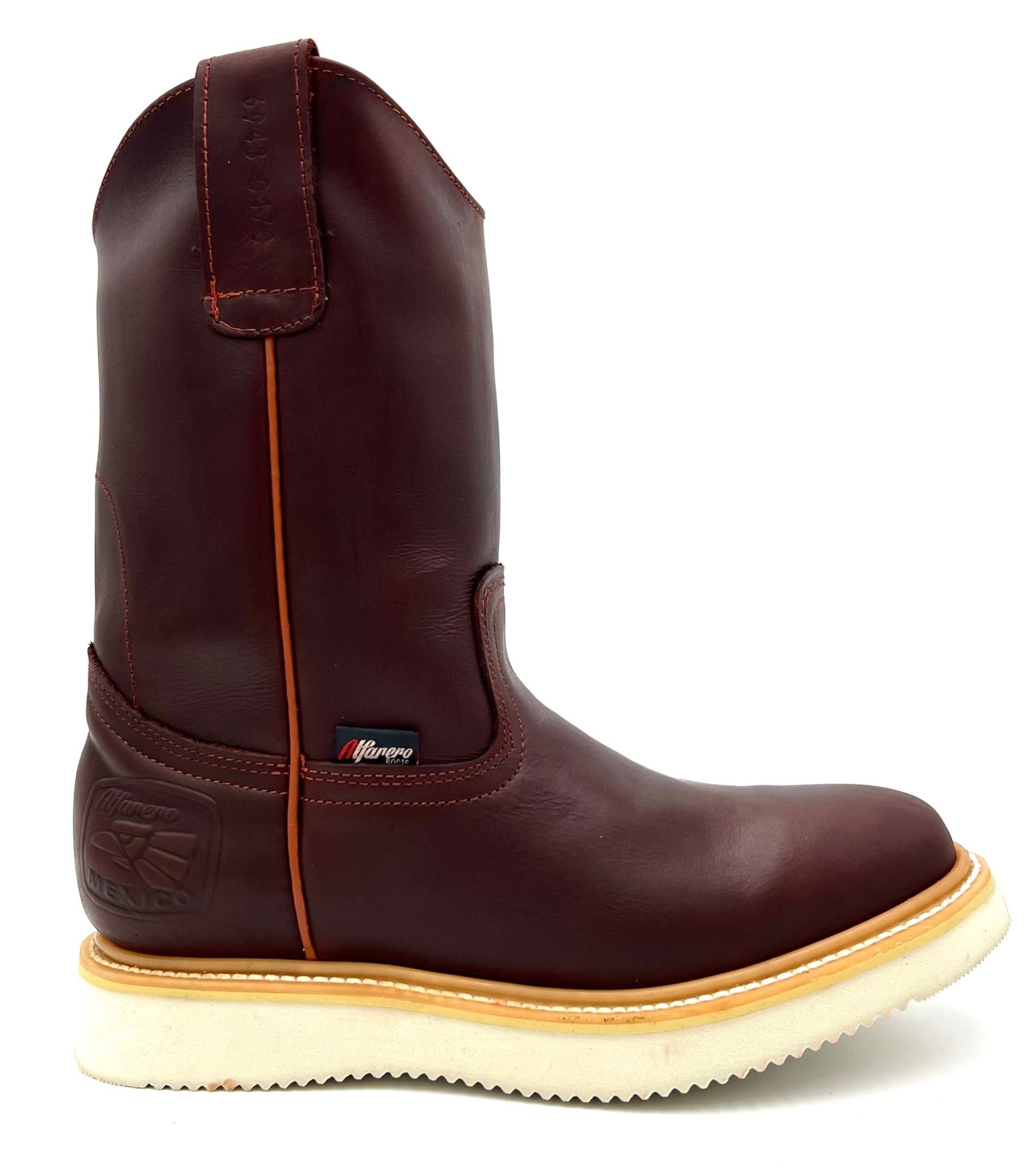 AO-470 Burgundy Shedron Roper Work Boot Wedge Sole image 3