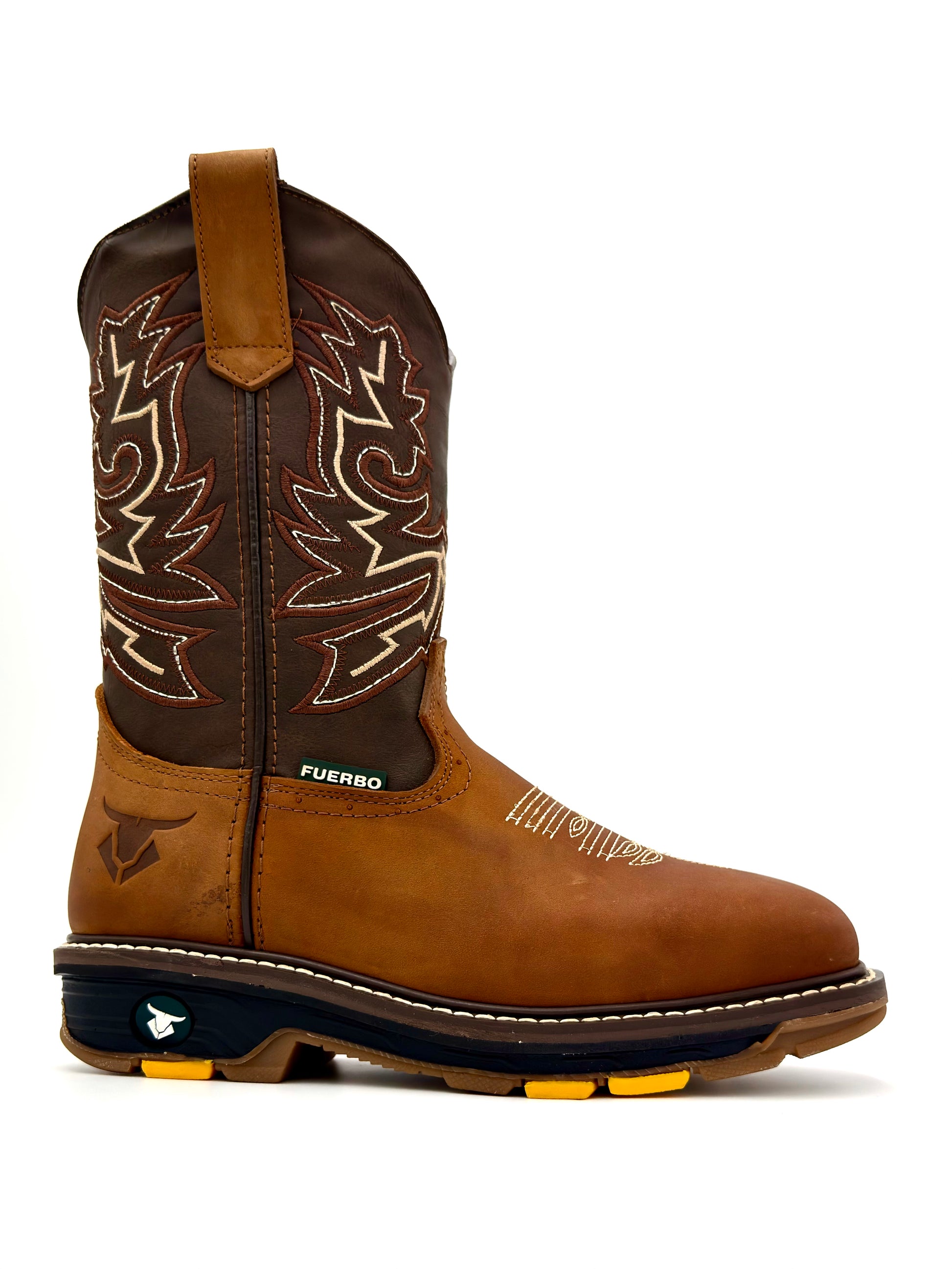 Fuerbo 5061 Mango Tan square toe slip-on work boot side profile