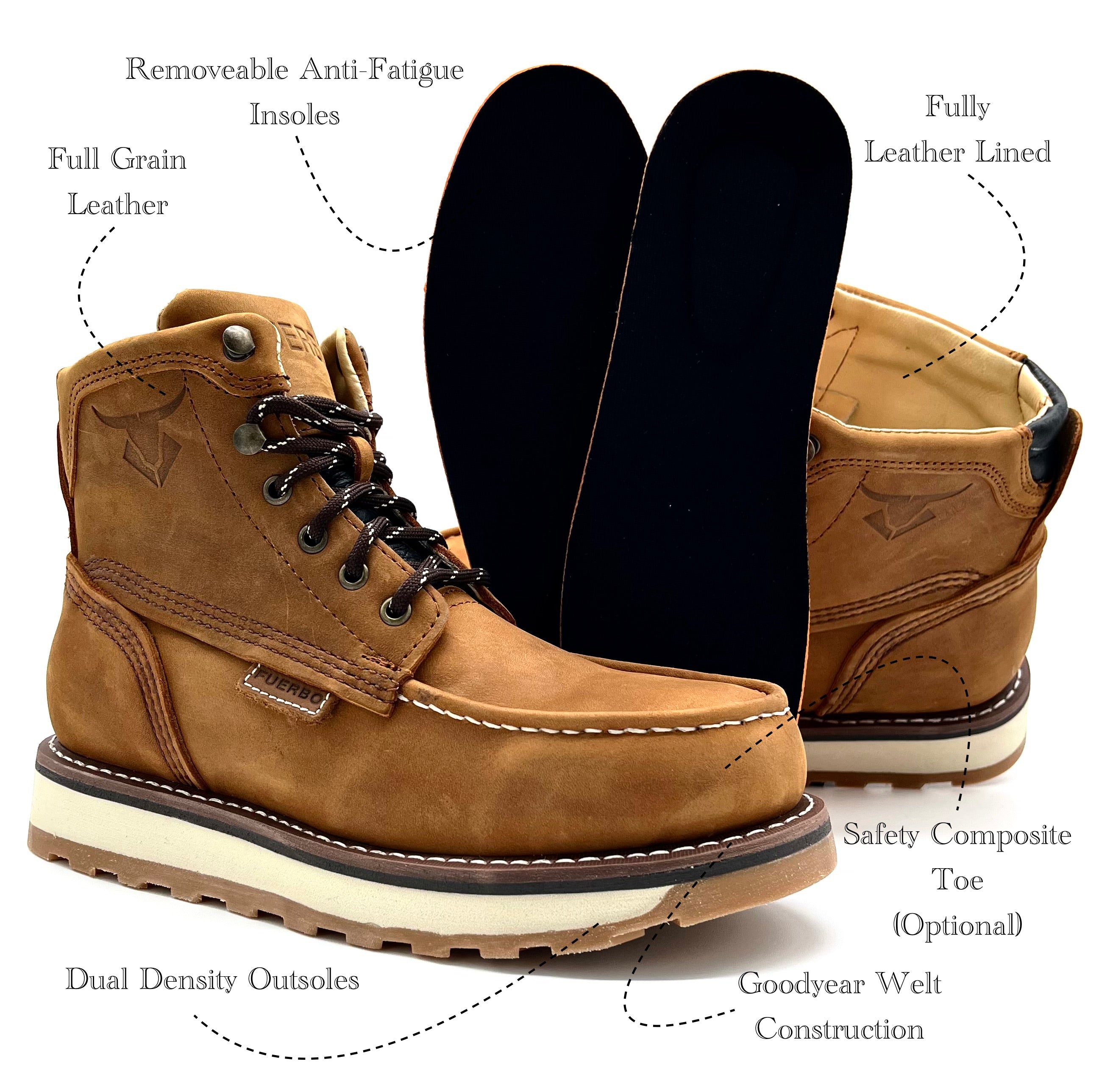 Fuerbo B-44 Ocre Moc Toe Work Boot | Goodyear Welt – Fuerbo Boots