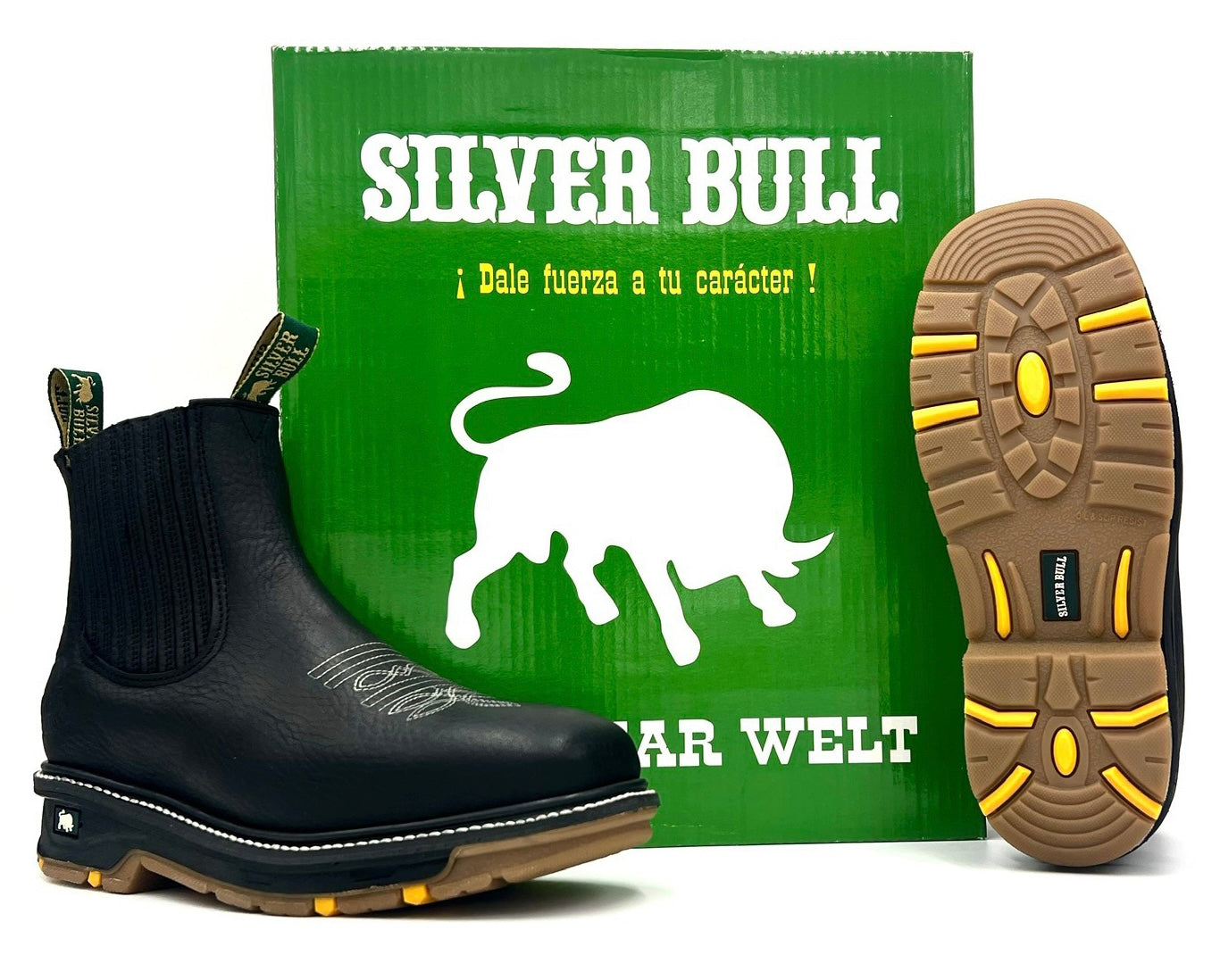 SB-3078 Black Rodeo Slip On Work Boots image 4