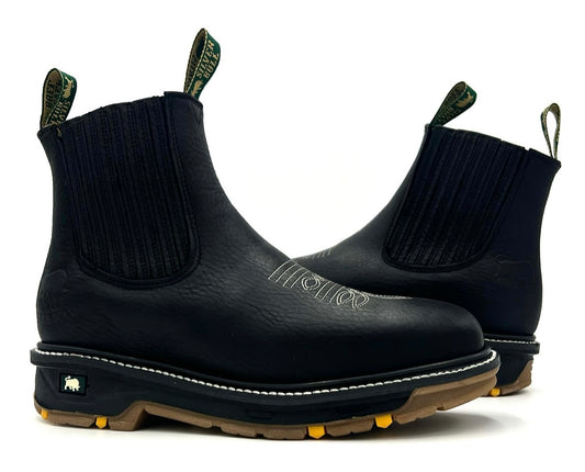 SB-3078 Black Rodeo Slip On Work Boots image 1