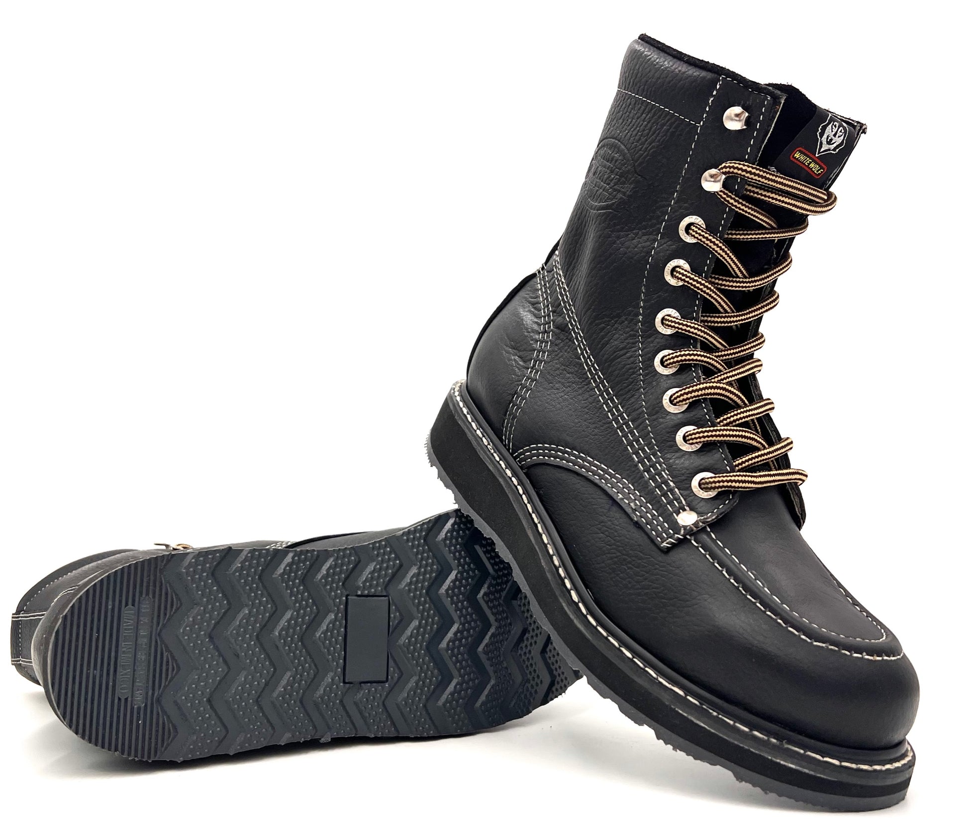 WW-955 Classic Moc Toe Lace Up Work Boot Black image 3