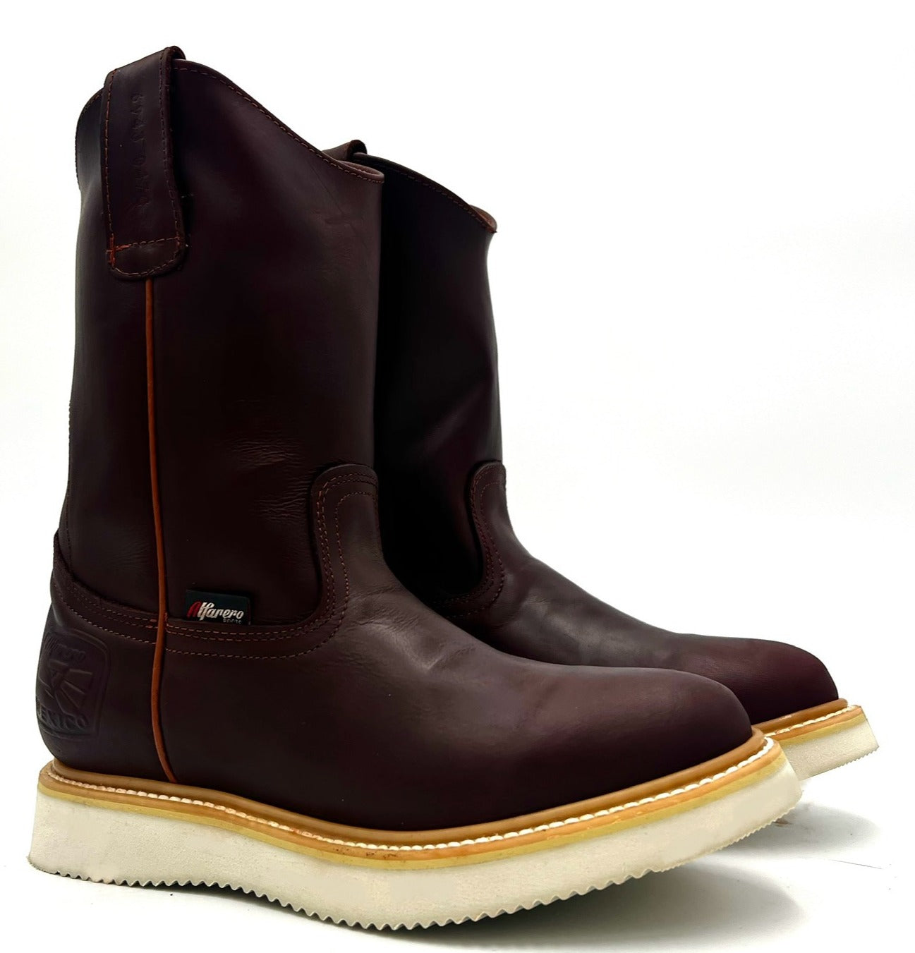 AO-470 Burgundy Shedron Roper Work Boot Wedge Sole image 1