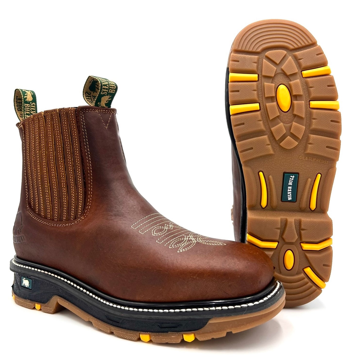 SB-3078 Black Rodeo Slip On Work Boots image 7