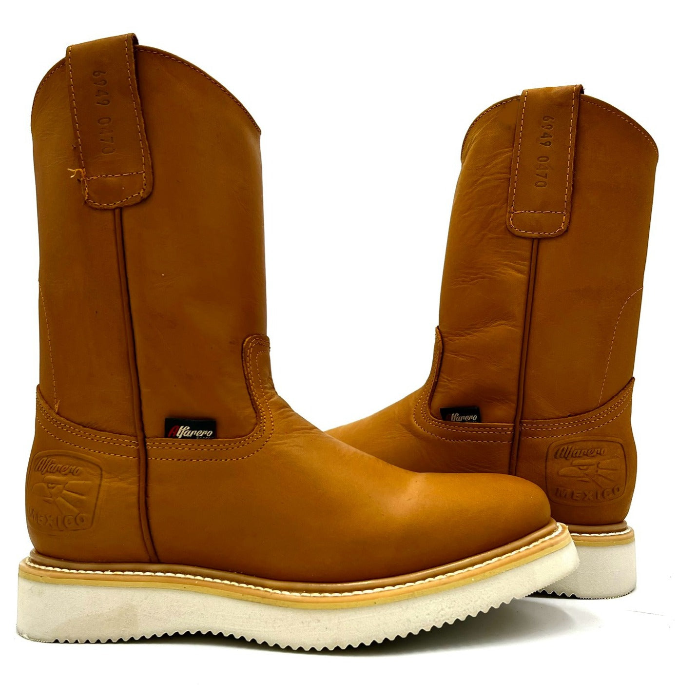 AO-470 Honey Tan Roper Work Boot Wedge Sole image 2