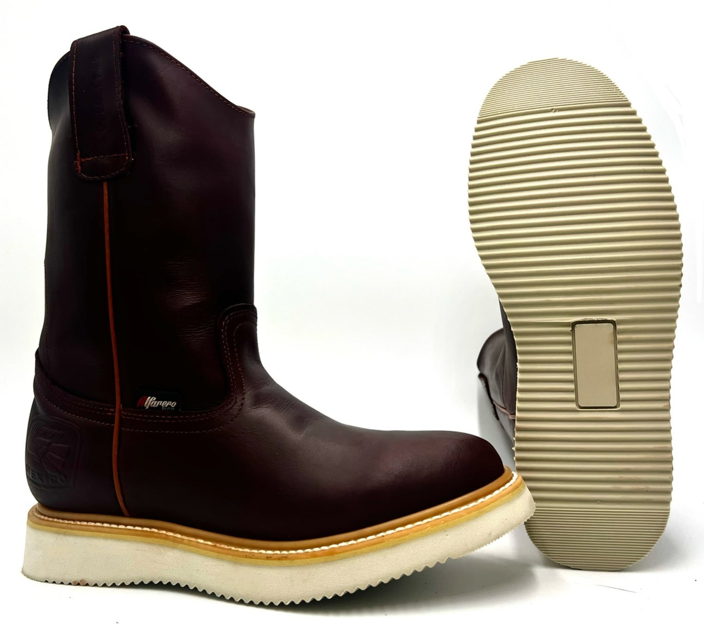 AO-470 Burgundy Shedron Roper Work Boot Wedge Sole image 0