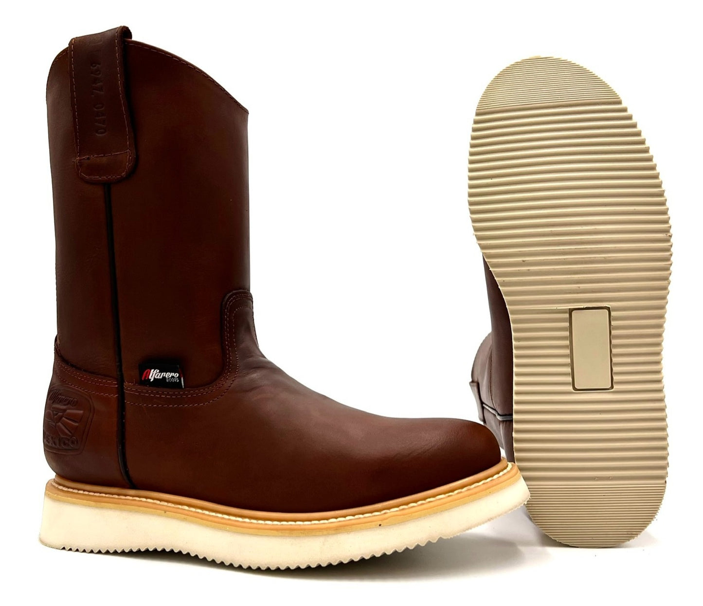 AO-470 Honey Tan Roper Work Boot Wedge Sole image 5